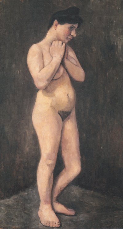 Nudo femminile in piedi con le braccia incrociate sul petto da Paula Modersohn Becker